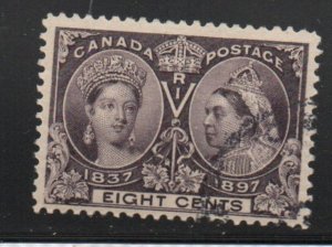 Canada Sc 56 1897 8c dark violet Victoria Jubilee stamp used