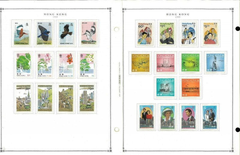 Hong Kong 1863-1997 MNH, LH & U Hinged & in Mounts on Scott International Pgs.