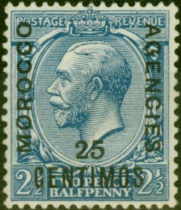 Morocco Agencies 1914 25c on 2 1/2d Blue SG133 Fine MNH