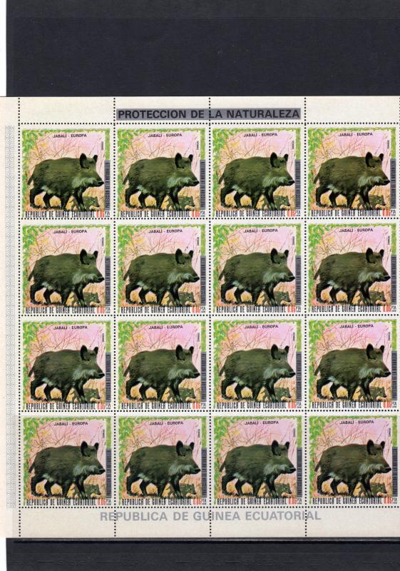 Equatorial Guinea 1976 Mi#886/892 EUROPEAN ENDANGERED SPECIES 7 Mini-Sheetlets