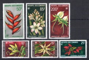 1969-70 Comoros - Yvert Catalogue no. 53+54+56 + Airmail 26/28 - Flowers - 5 val