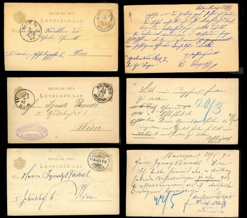 HUNGARY (60) Early Postal Cards All postally cancelled & used c1890s