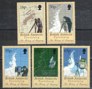 British Antarctic Territory Stamp 253-257  - Maps of Antarctica