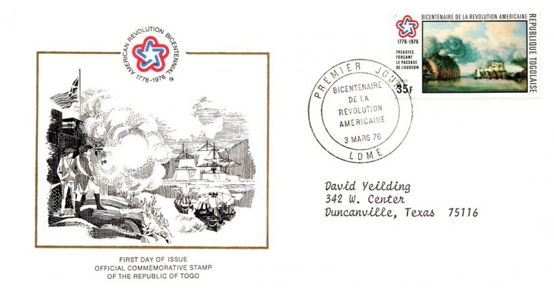 Togo, Worldwide First Day Cover, Americana