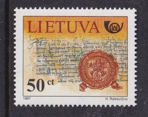 Lithuania  #585  MNH  1997   letters of Grand Duke