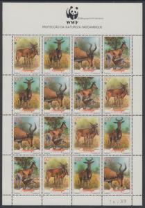 XG-BA102 MOZAMBIQUE IND - Wwf, 1991 Wild Animals, Nature MNH Sheet