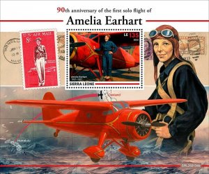 SIERRA LEONE - 2025 - Amelia Earhart - Perf Souv Sheet - Mint Never Hinged