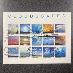 U.S. 3878 Cloudscapes Souvenir Page Of 15 First Day Of Issue