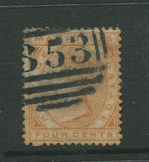 Mauritius #60 FU 1879  Single 4c Stamp