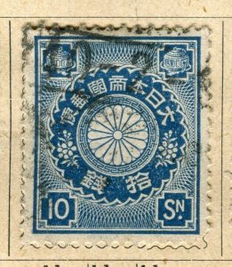 JAPAN; 1899-1900 early Chrysanthemum series issue fine used 10s. value