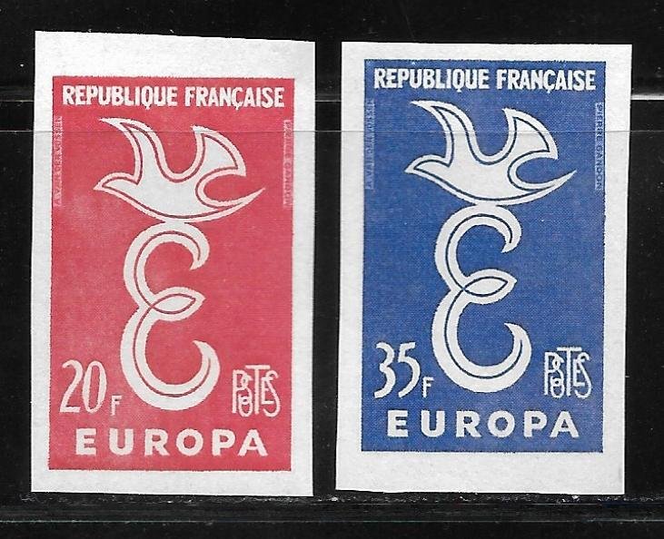 France - 1958 Europa Issue - Scott #889-90 - IMPERF - VF -  NH