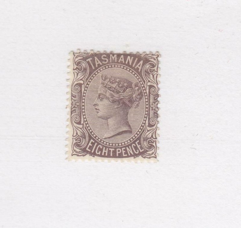 TASMANIA (MK3810) # 62  F-MH  8d QUEEN VICTORIA / VIOLET BROWN CAT VALUE $30