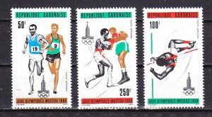 Gabon, Scott cat. C235-C237. Moscow Olympics issue. ^