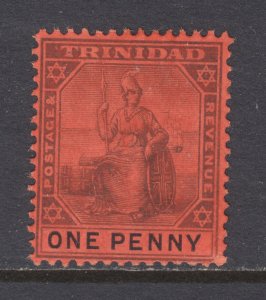 Trinidad Sc 93 MLH. 1904 1p black on red Britannia, VLH, chalky paper, fresh