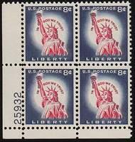 United States of America #1041B Mint Block - Sheet - 1954