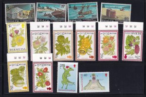 BERMUDA SELECTIONS ON STOCK PAGES ALL MNH POST OFFICE FRESH