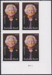 6022 Barbara Bush Plate Block MNH