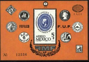 MEXICO C345, EFIMEX'68 Philatelic Exhibition Souvenir Sheet. MINT, NH. VF.