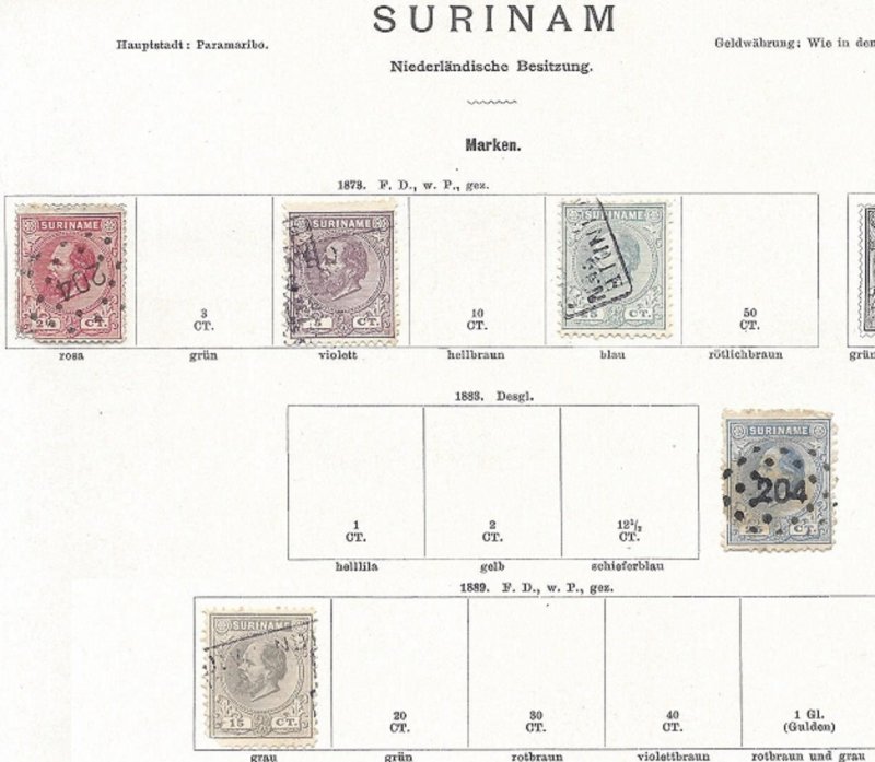 Surinam 1870s Album Page - See description below