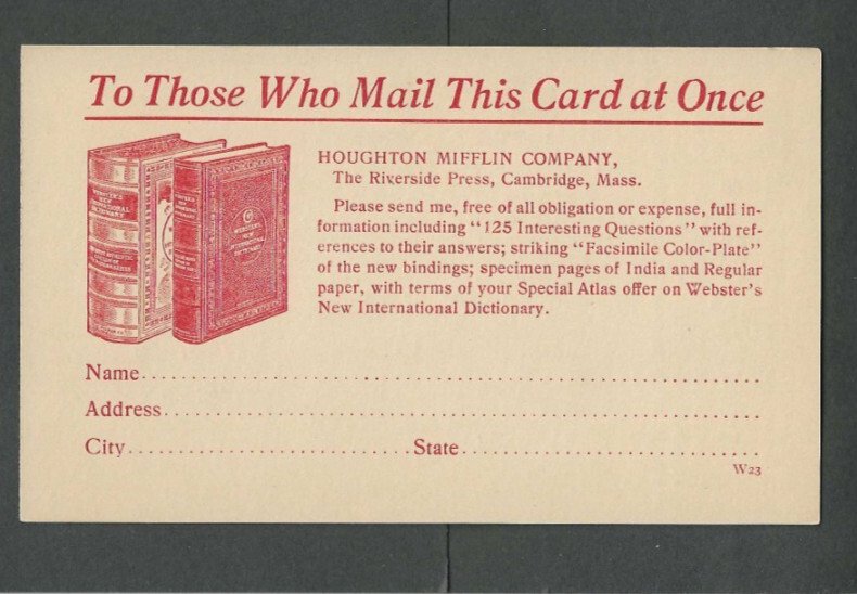 Ca 1927 Postal Card Springfield Ma Houghton Muffin Co Adv The 1927 Atlas