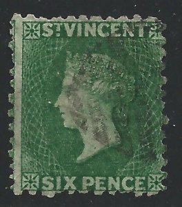 1868 ST. VINCENT - SG n. 7  6d. deep green  USATO