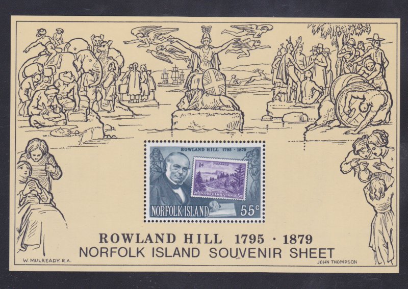 Norfolk Island Stamps: 1979 Rowland Hill Issue; #248a; 55c Souvenir Sheet/1 MNH