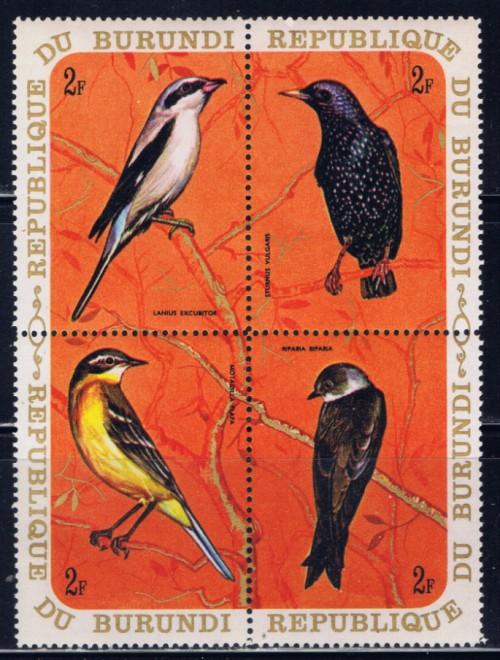 Burundi 337 NH 1970 Birds block of 4 