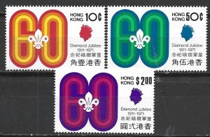 COLLECTION LOT 15302 HONG KONG #262-4 MNH 1971 CV+$30