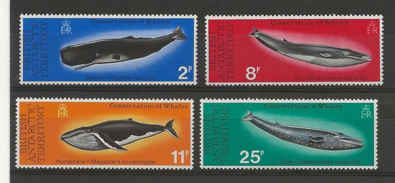 British Antarctic 1977 Whales set of 4 sg.79-82  MNH