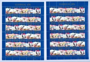 Faroe Islands. 1984. 2 Sheet Christmas Seal.  Mnh. 2 Diff. Perf. Faroe Birds