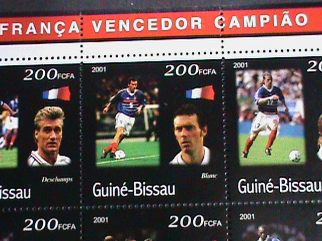 ​GUINEA BISSAU-2001-WORLD SOCCER CHAMPIONSHIPS-FRANCE MNH SHEET VERY FINE