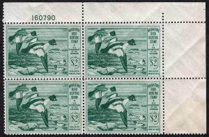 US Sc RW16 MNH Original Gum Plate Block of 4