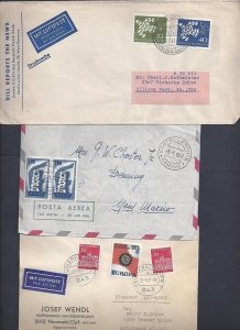 EUROPA 1957 60's COLLECTION OF 12 EUROPA FRANKED COMMERCIAL COVERS ALL TO US