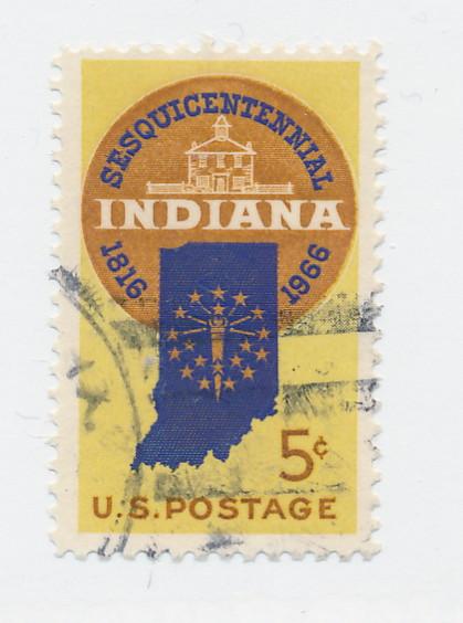    USA 1966  Scott 1308 used - Indiana Statehood 150th Anniv