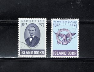 Iceland 1971 Sc#433-434 Europa (C.E.P.T.) 1972 - Stars Used