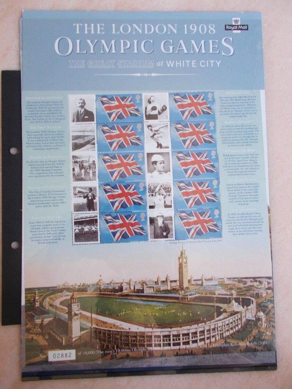 2008 The London 1908 Olympic Games Limited Edition Smiler Sheet LS112 U/M