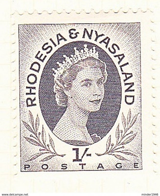 RHODESIA & NYASALAND 1954 EQII 1/- Grey-Black SG9 MH