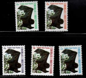 New Caledonia (NCE) Scott J42-J46 MNH** postage due Bat stamps
