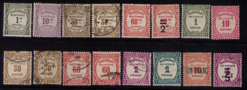 France 1881-1931 Sc J11-J67 Not A Complete SetTimbre Tax Used MH MNH Lot Of 34