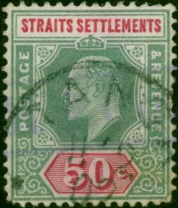 Straits Settlements 1902 50c Deep Green & Carmine SG118 Good Used