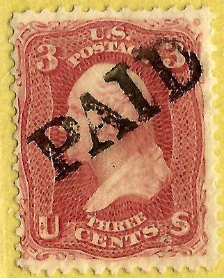 US 1860s Civil War Era Fancy Cancel:  SON 'PAID' ~ Skinne...