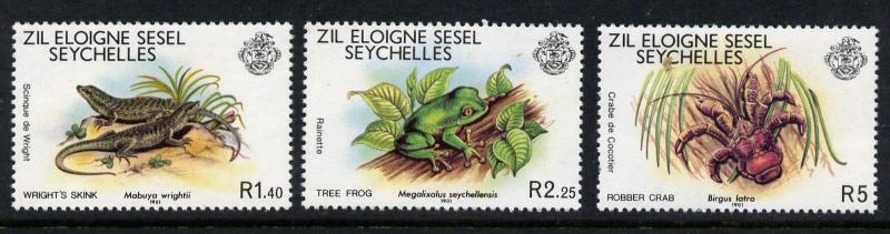 Seychelles Zil Elwannyen Sesel 30-2 MNH Crab, Skink, Frog