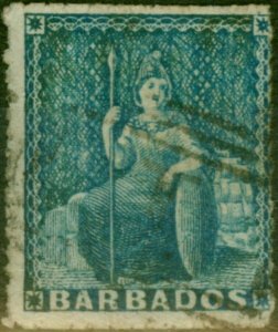 Barbados 1860 (1d) Pale Blue SG14 Pin-Perf 14 Fine Used