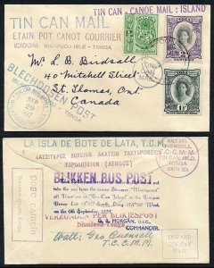 Togo 29 Sept 1937 TIN CAN MAIL