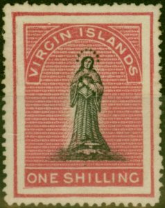 Virgin Islands 1868 1s Black & Rose-Carmine SG21a 'Long Tailed S' Fine & Fres...