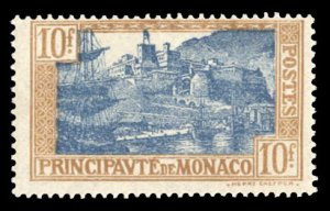 Monaco #92 Cat$25, 1925 10fr yellow brown and blue, hinged