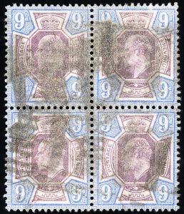 Great Britain Stamps # 136 Edward VII Used VF Block Of 4 Scott Value $280.00