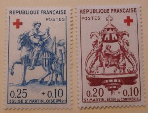 France B347-8 MNH Cat $5.20 Full Set Red Cross Topical