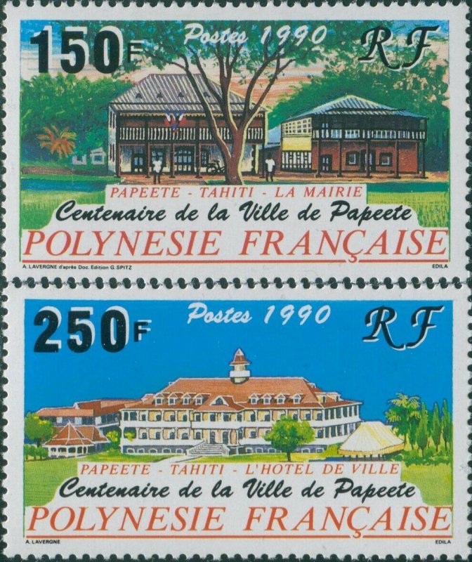 French Polynesia 1990 Sc#538-539,SG588-589 Papeete Township set MNH