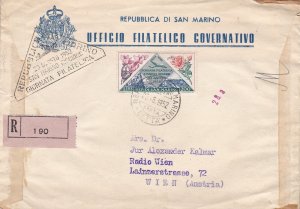 1952 SAN MARINO - PA No. 108 200 Lire on FIRST DAY ENVELOPE